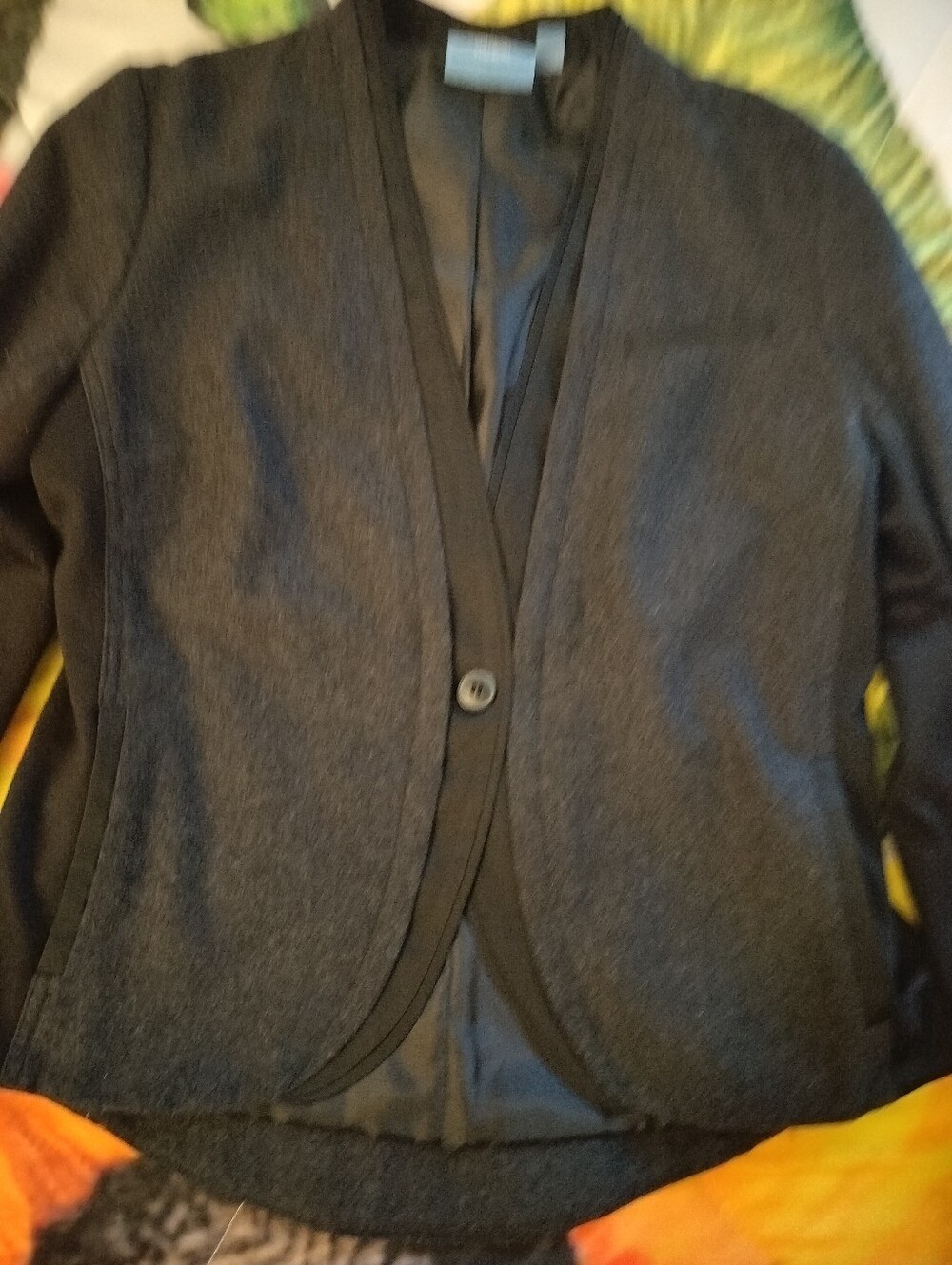 Vera Wang Charcoal Single-Button Blazer